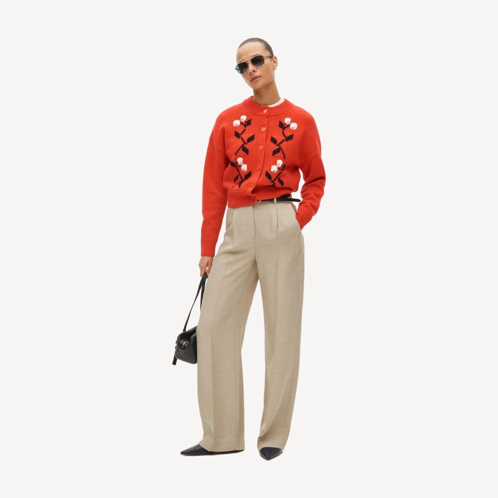Essential wide-leg pant in luster canvas