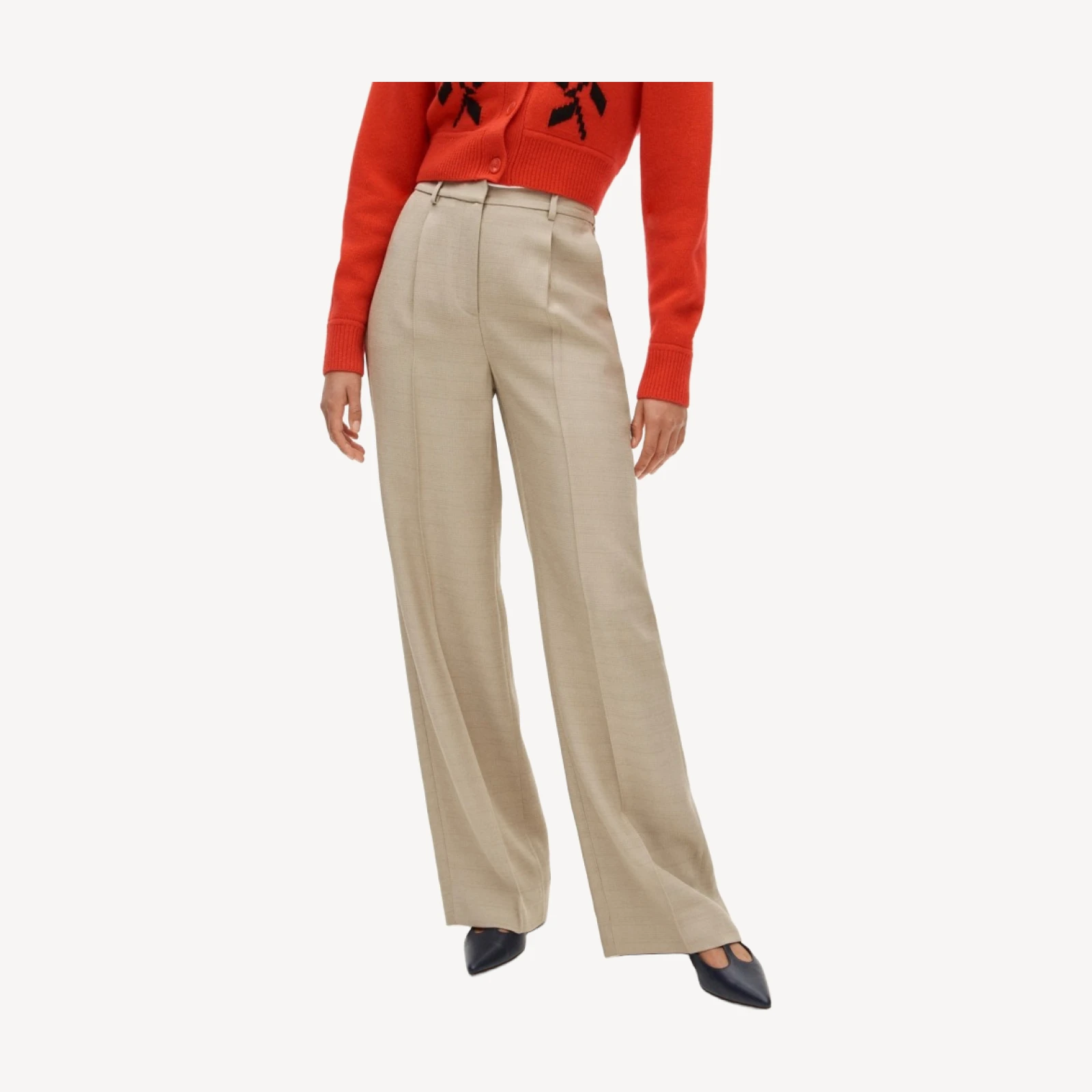 Essential wide-leg pant in luster canvas