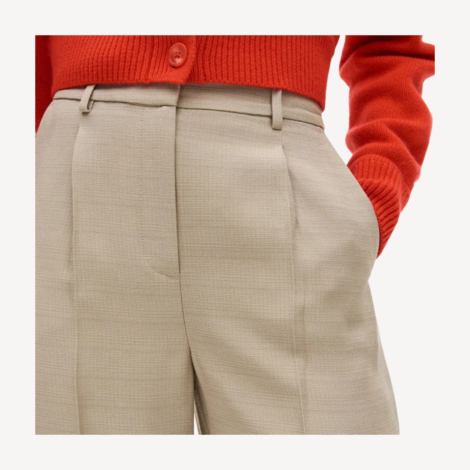 Essential wide-leg pant in luster canvas
