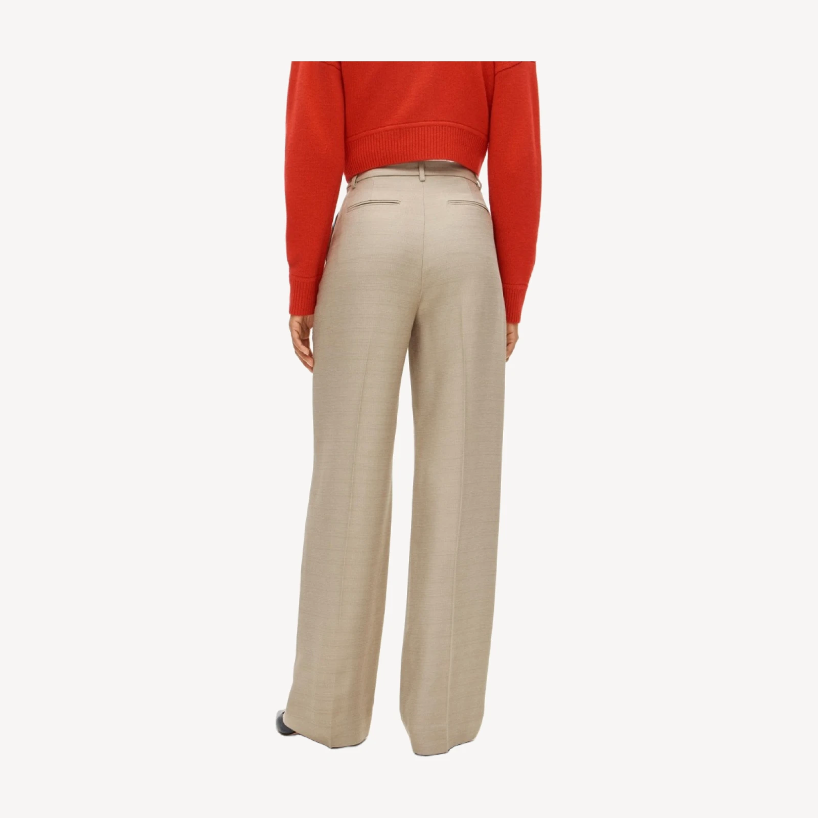 Essential wide-leg pant in luster canvas