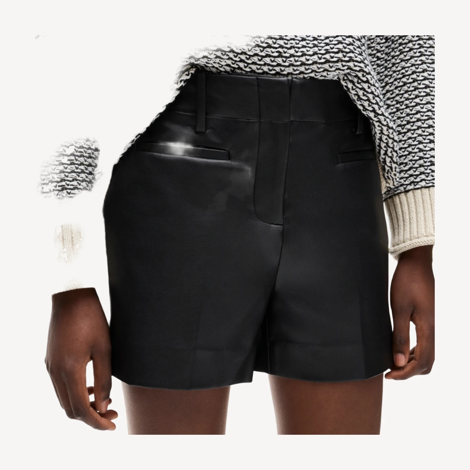 Faux-leather short