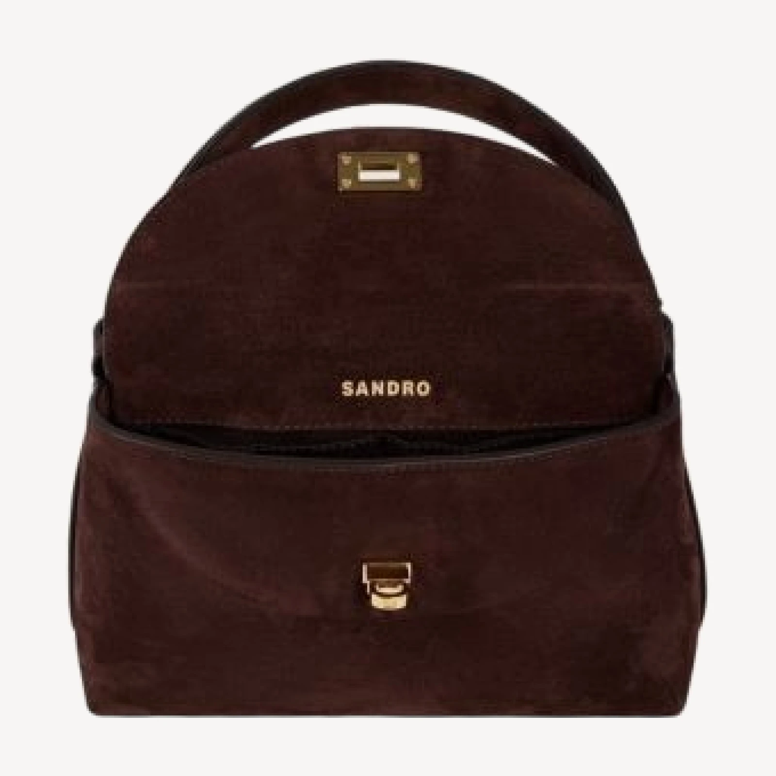Sandro Le Grand Bazaar Mini Suede Top Handle Bag