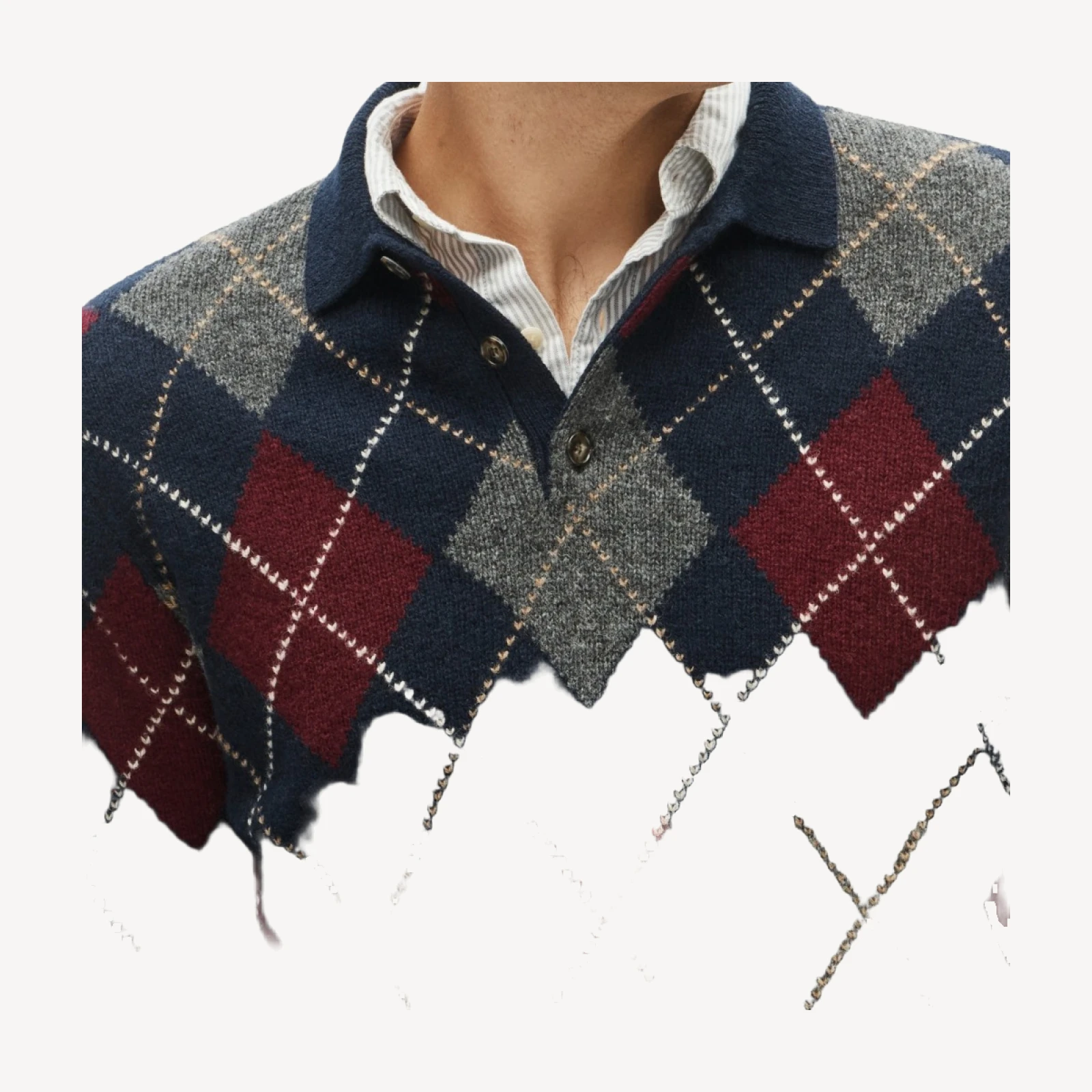 Wool sweater-polo in in argyle