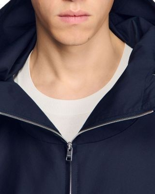 Sandro New Windy Hooded Zip Up Cotton Jacket