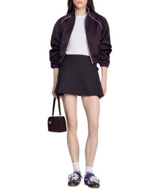 Sandro Cedriala Wool Blend Pleated Mini Skirt