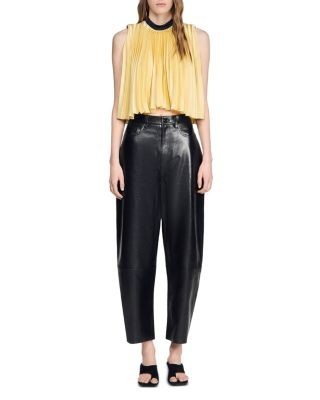 Sandro Pleated Tie Back Top