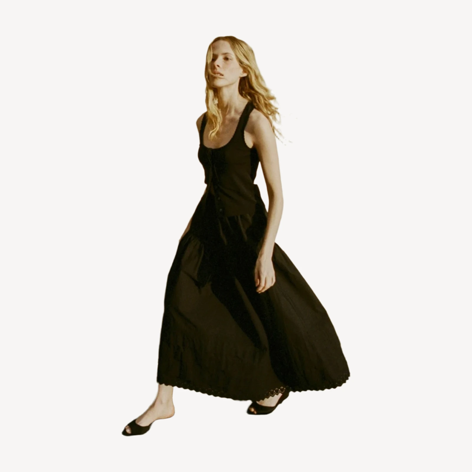 LOIS TANK -- BLACK QUELLE JOLIE POINTELLE