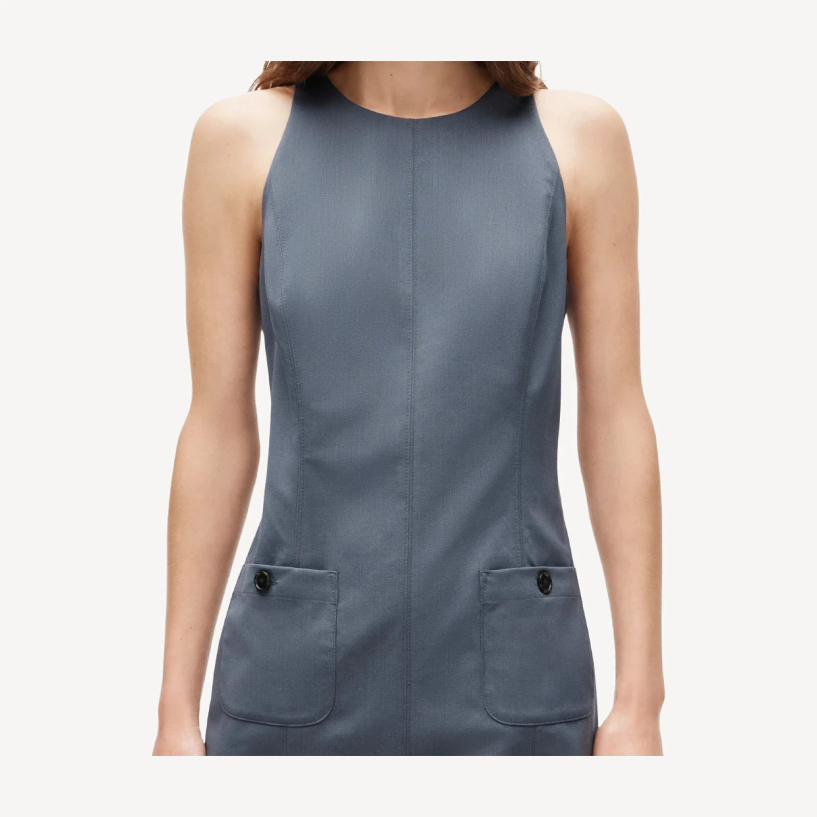 Mini sheath dress in lightspun wool blend