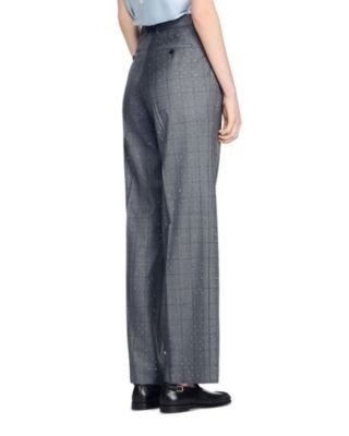 Sandro Rhinestone Check Wool Pants