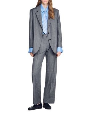 Sandro Checked Wool Jacket