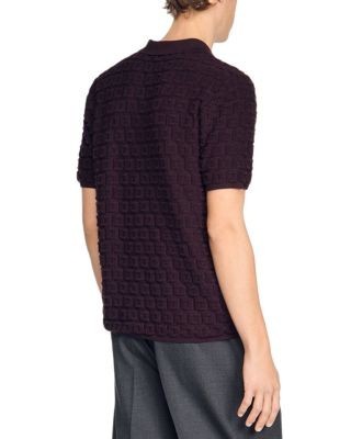 Sandro Sponge Terry Knit Polo Shirt