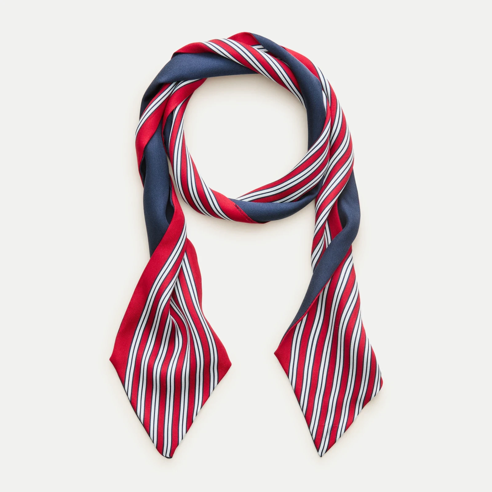 Skinny silk scarf in stripe