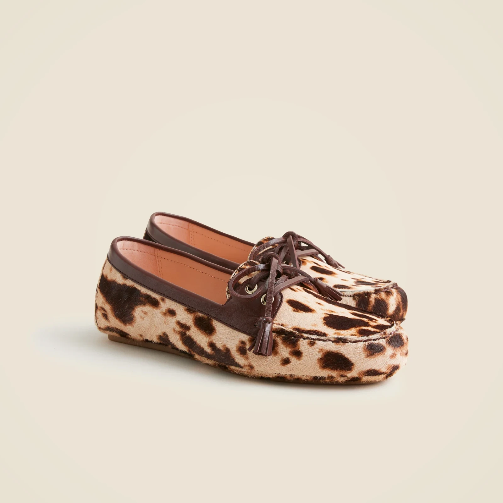 J.Crew driving loafers in printed calf hair