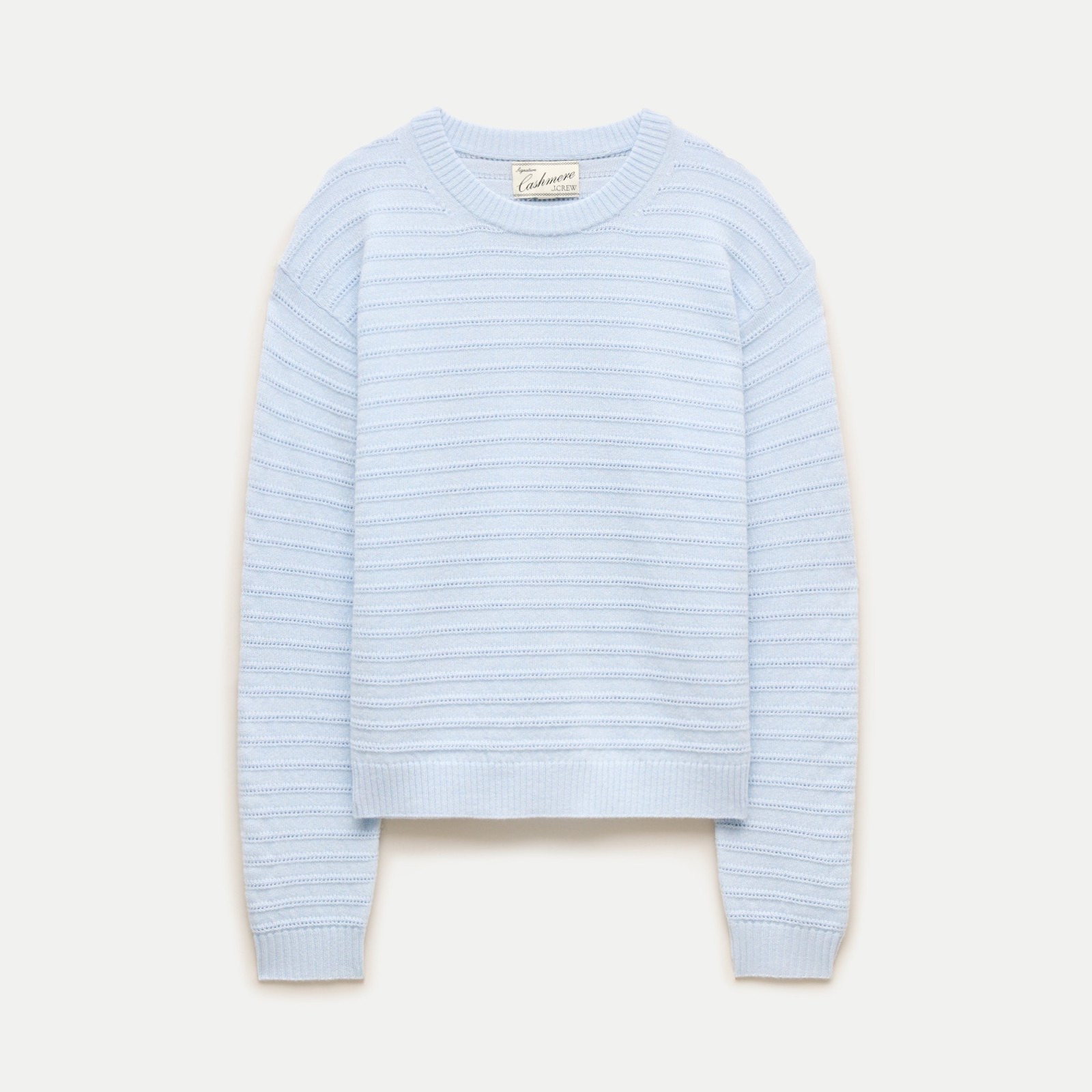 Perfect cashmere crewneck in pointelle stitch
