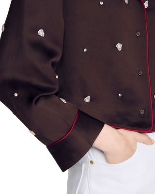 Sandro Shirt with Beads and Rhinestones