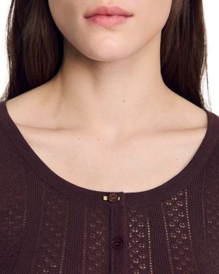 Sandro Anae Cropped Pointelle Top