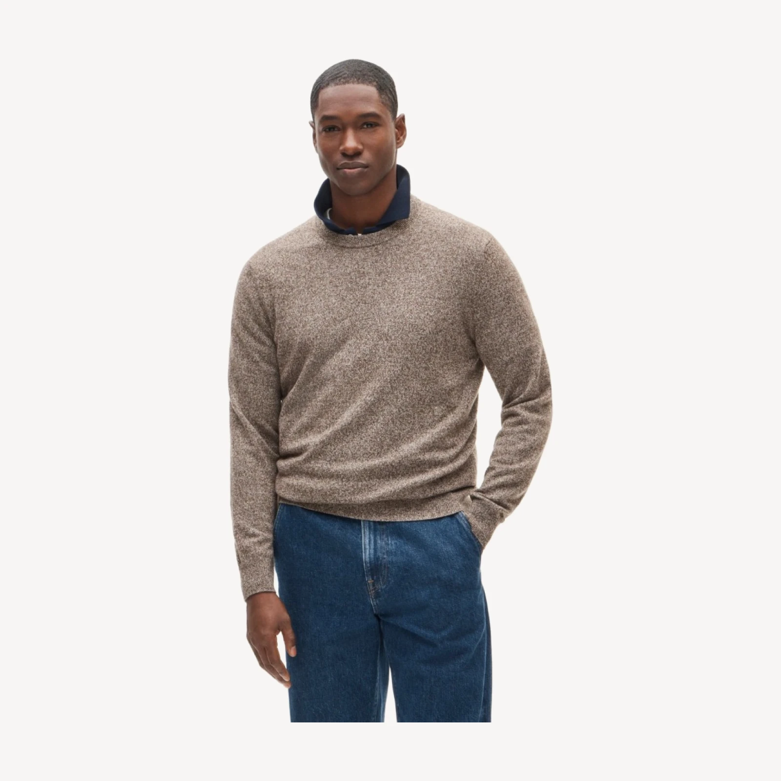 Marled cashmere crewneck sweater