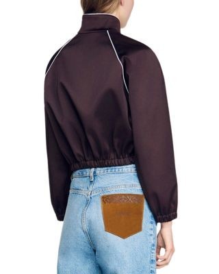 Sandro Cropped Satin Jacket
