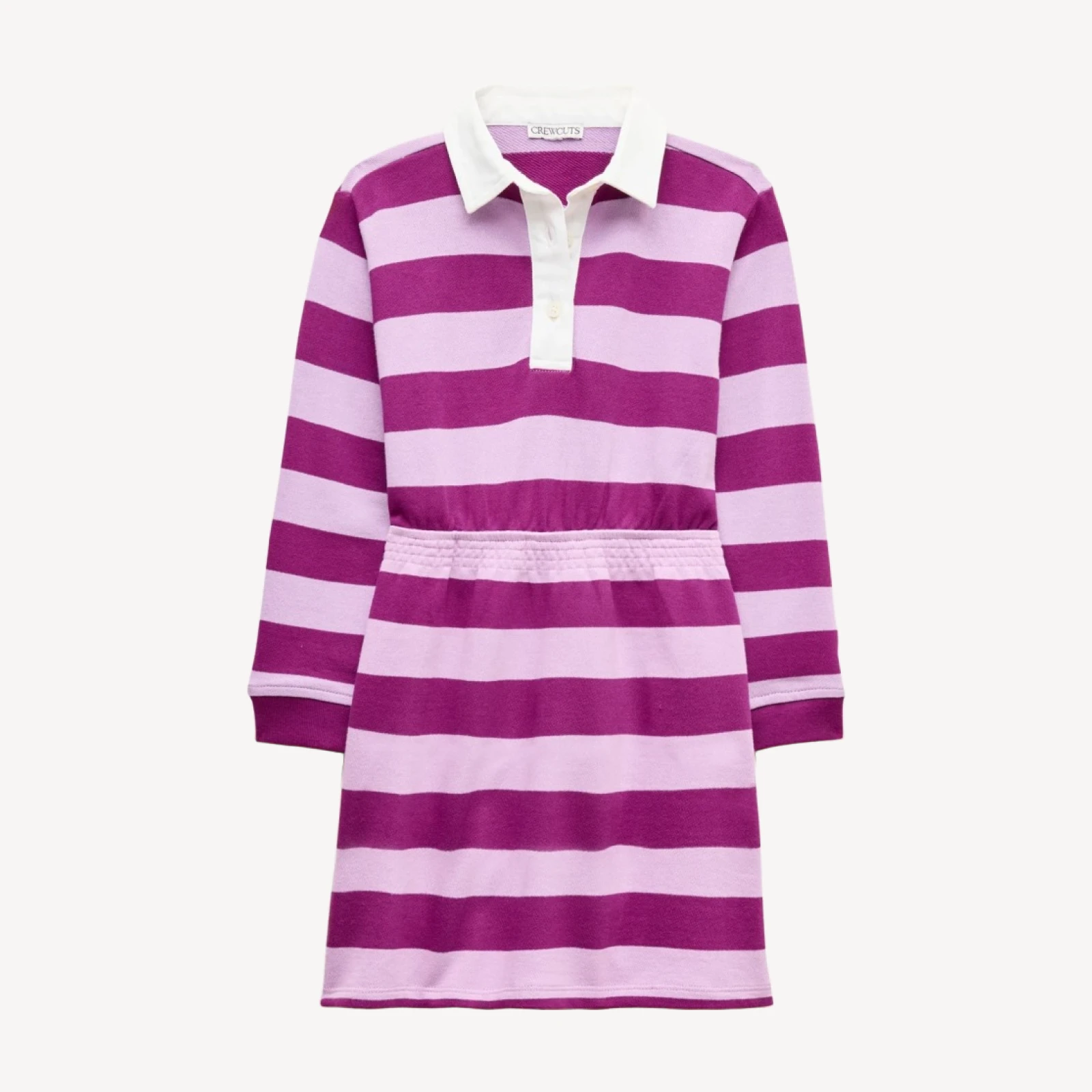 Girls' junior varsity sweatshirt-dress in stripe
