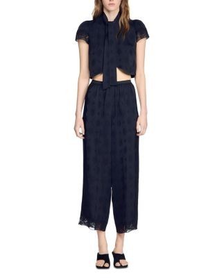 Sandro Fluid Paisley Jacquard Pants