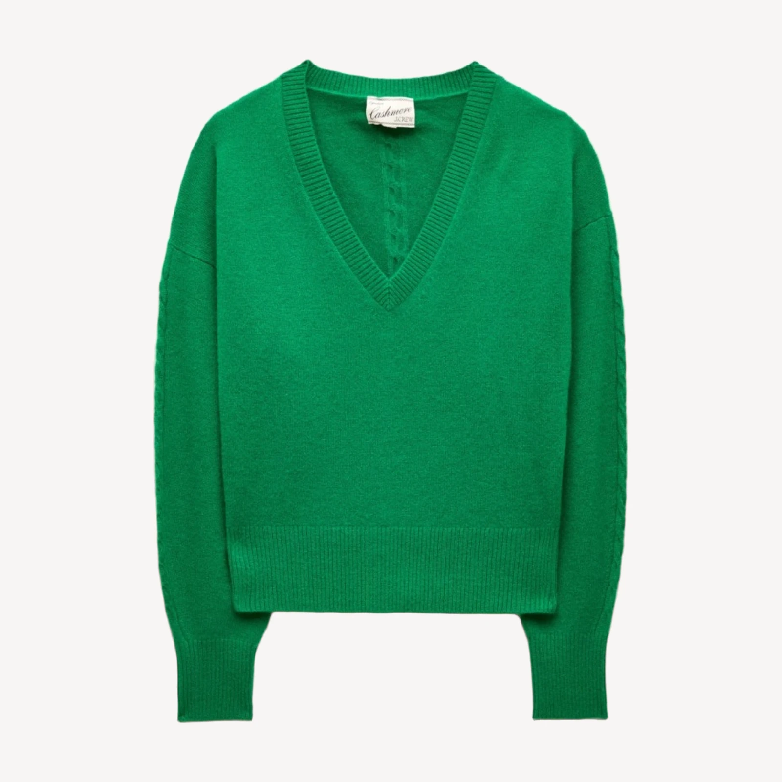 Cashmere V-neck sweater with removable scarf