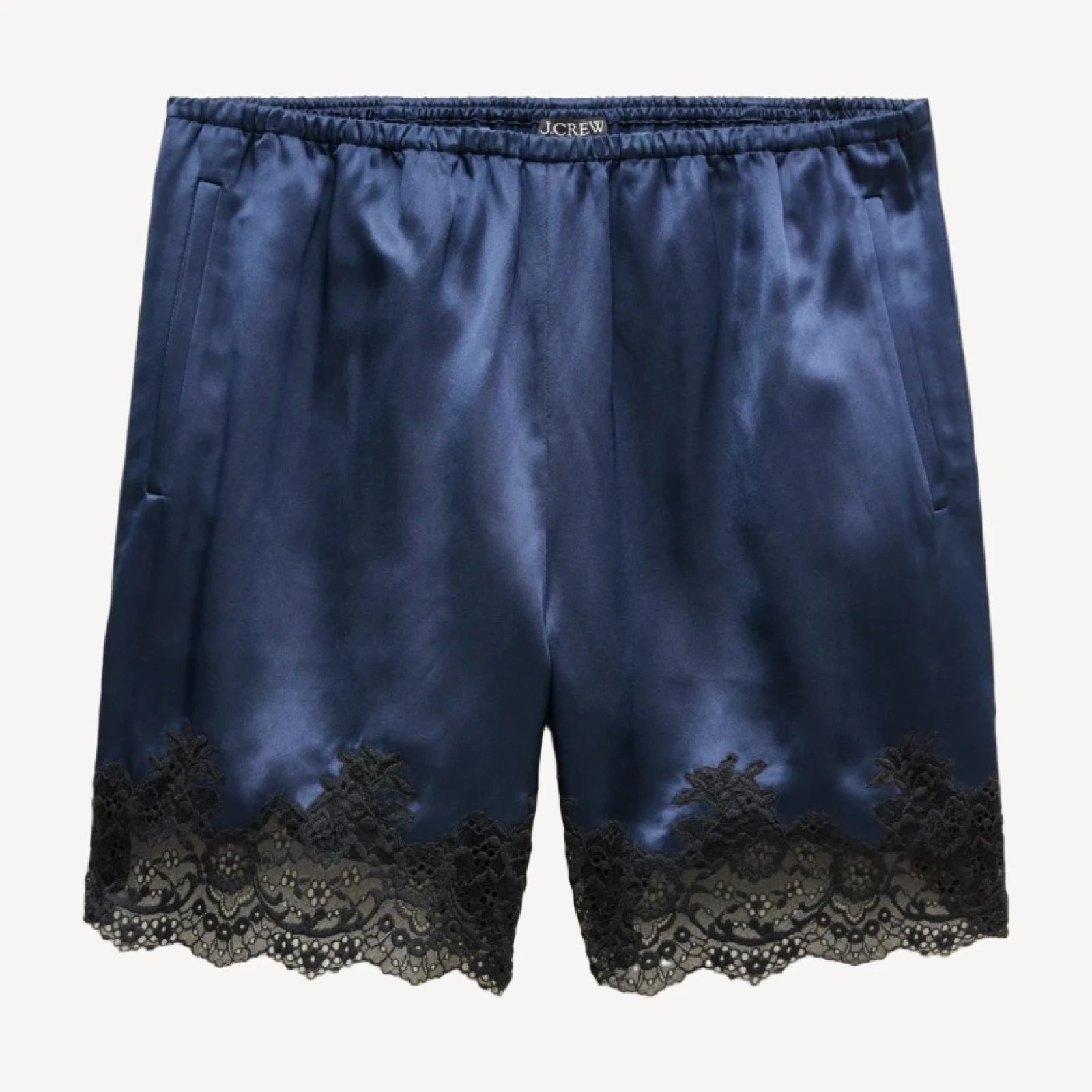 Cosmo lace-trim short in luster charmeuse