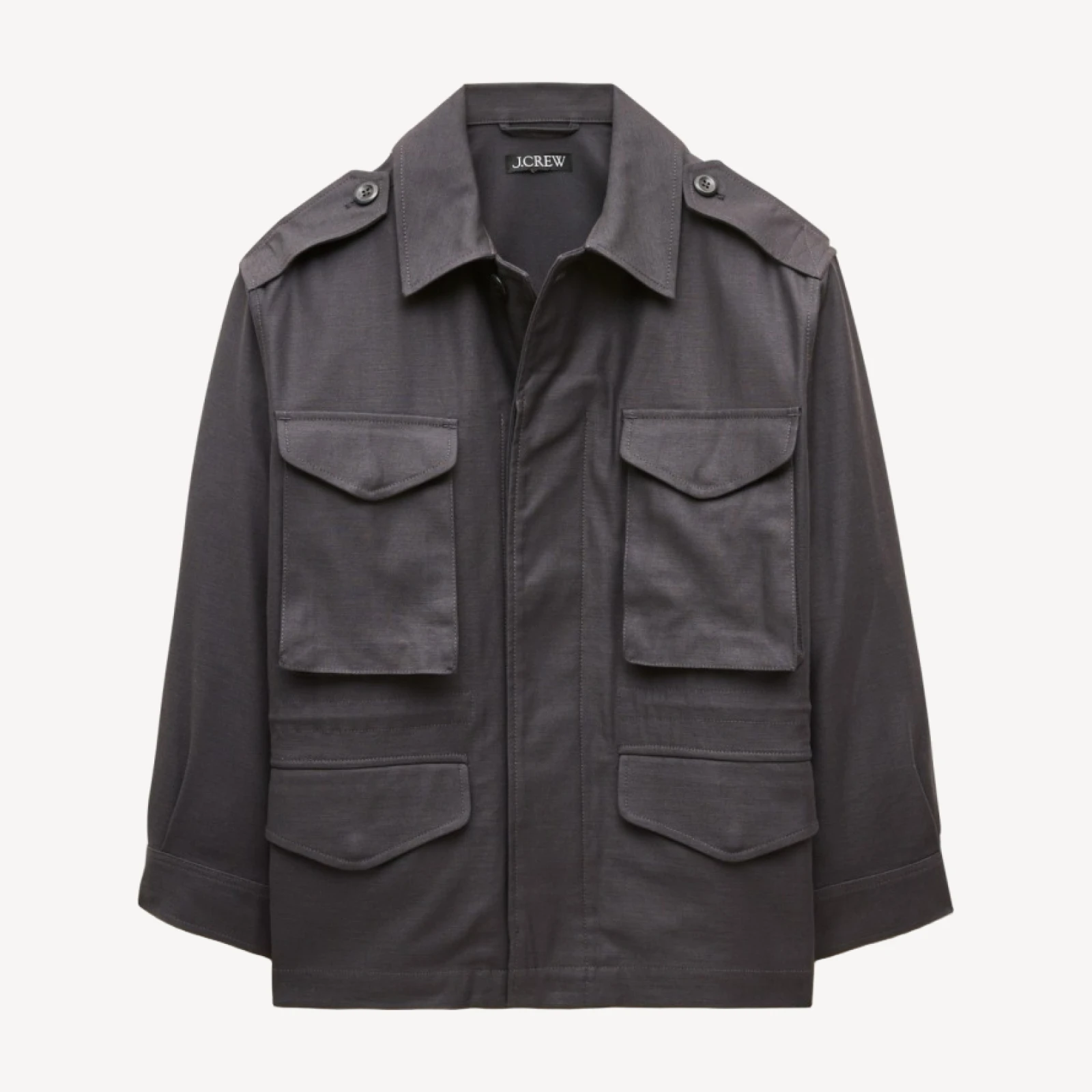Utility shirt-jacket in cotton sateen