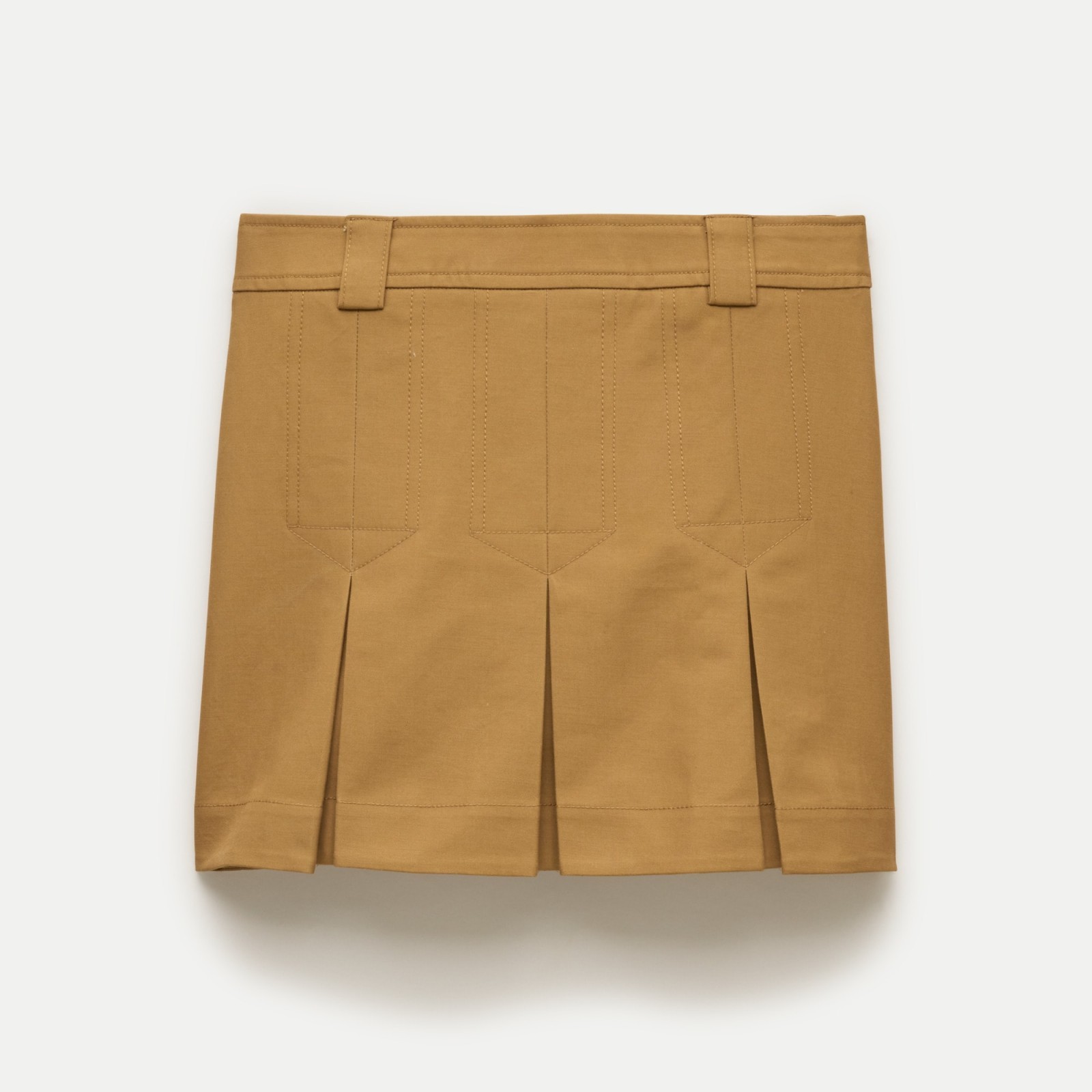 Pleated mini skirt in double poplin