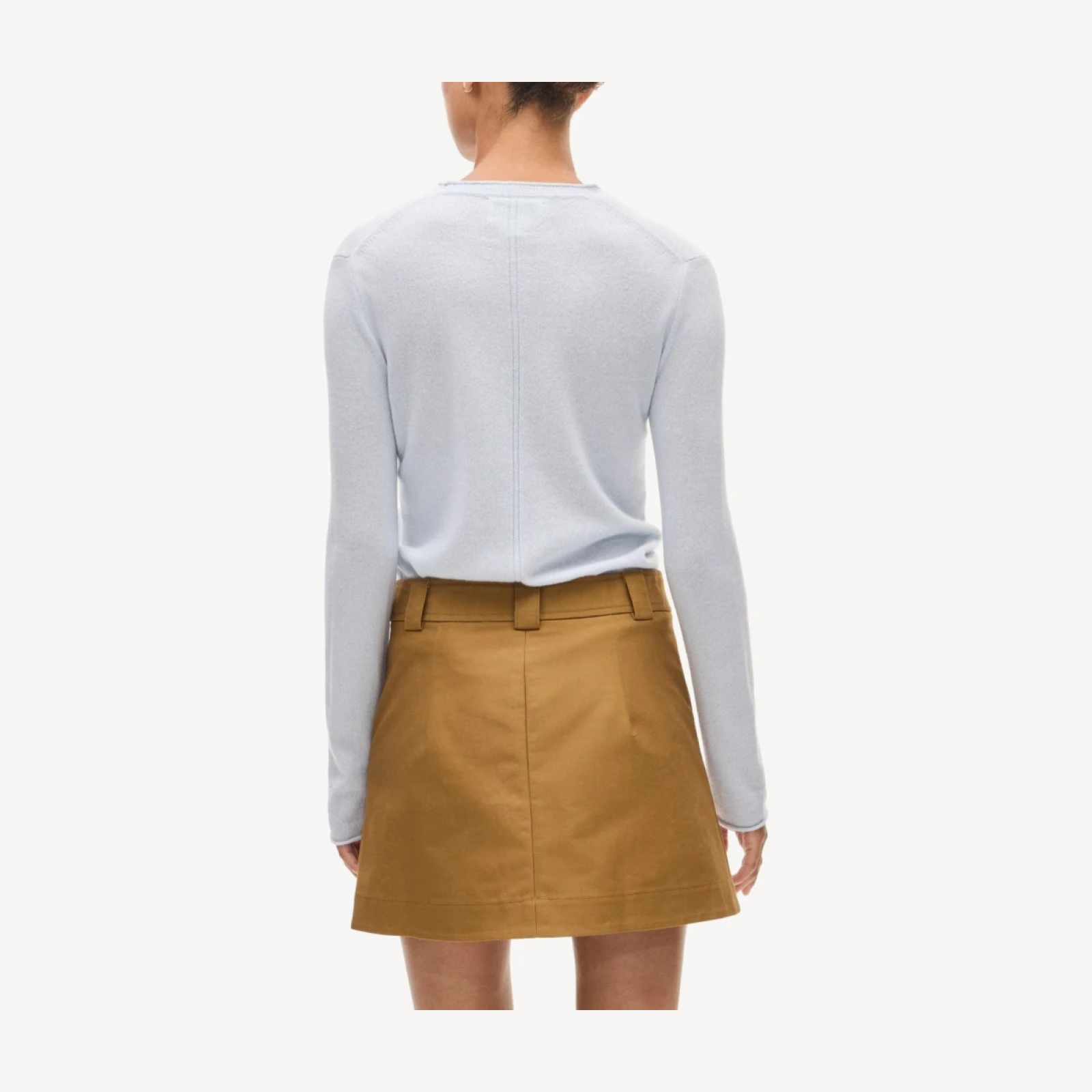 Pleated mini skirt in double poplin