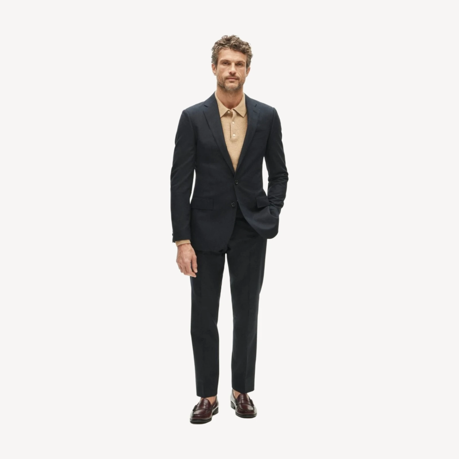 Ludlow Slim-fit suit jacket in English cotton-wool blend