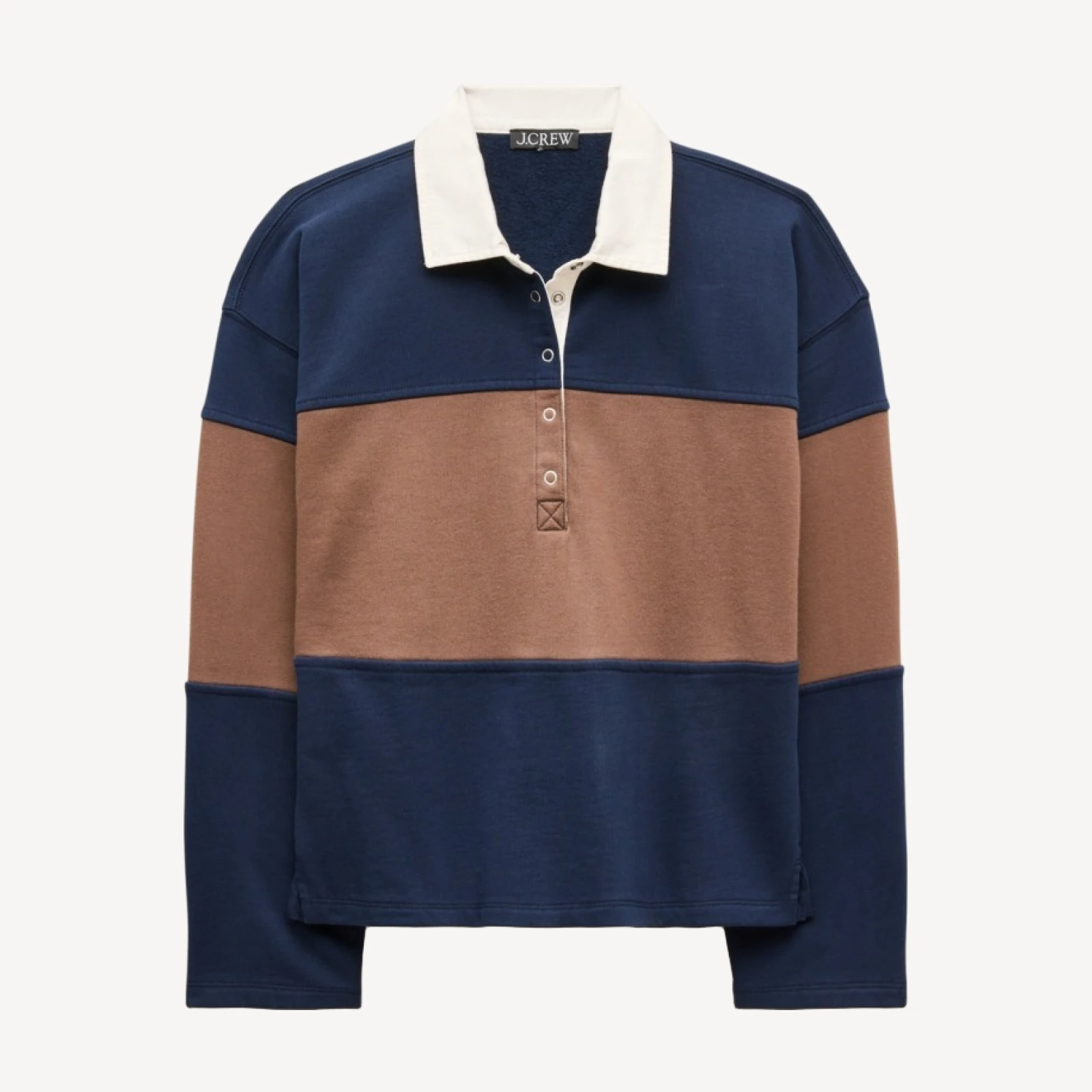 Vintage fleece rugby sweatshirt in stripe