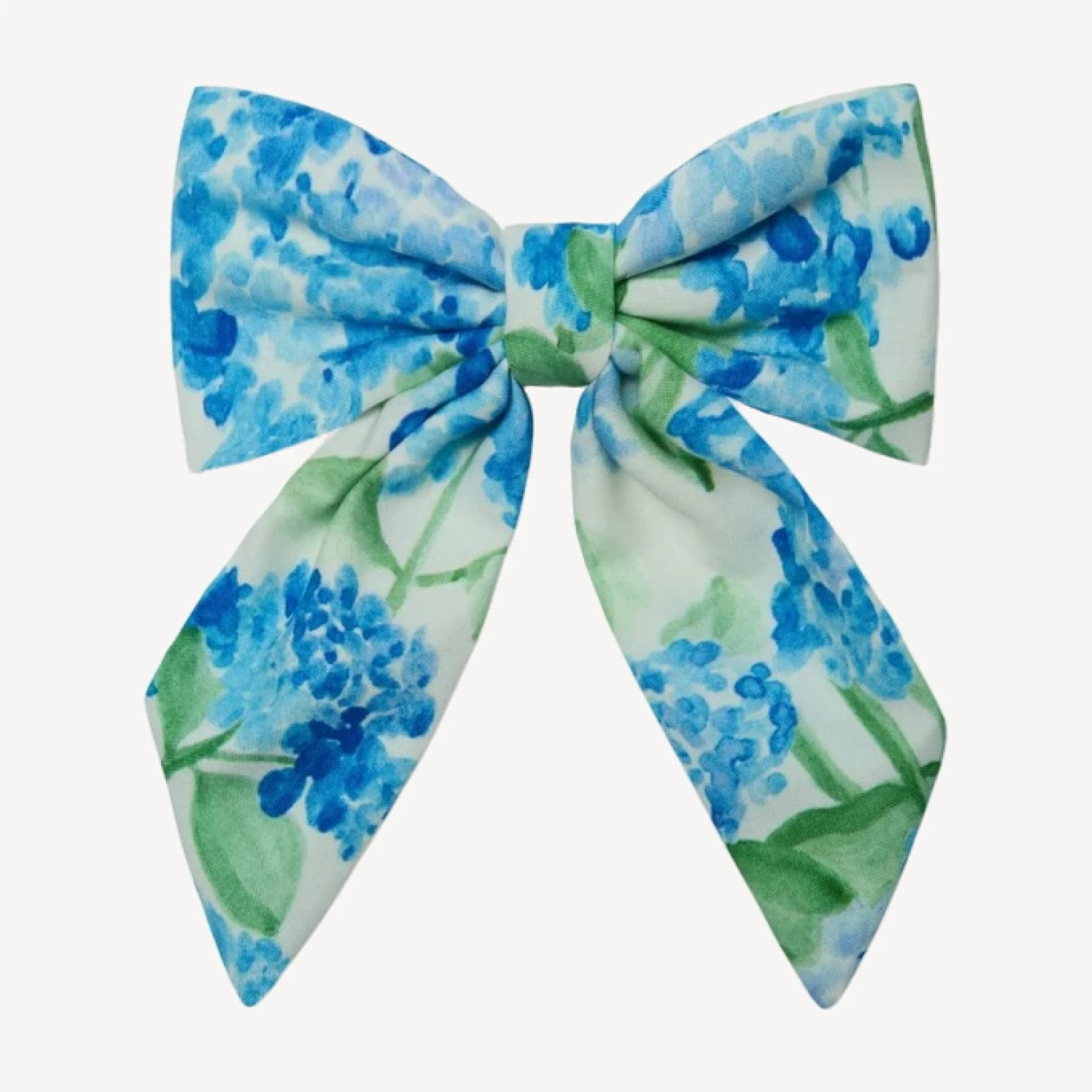 The Hill House x La Coqueta Girls Bow Clip - Blue Watercolor Hydrangea
