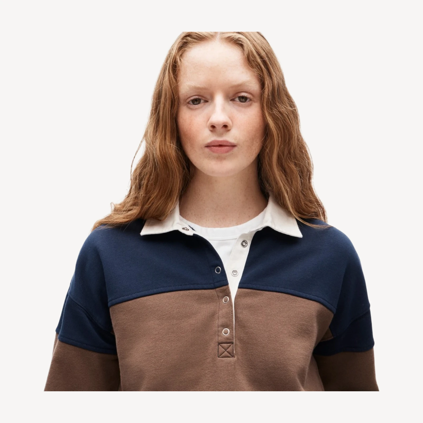 Vintage fleece rugby sweatshirt in stripe