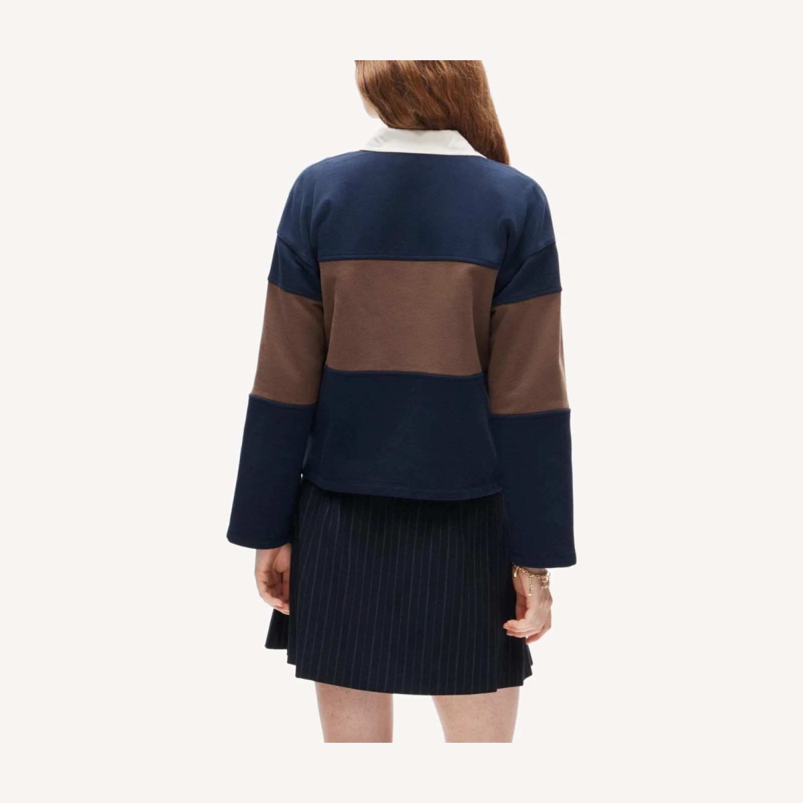 Vintage fleece rugby sweatshirt in stripe