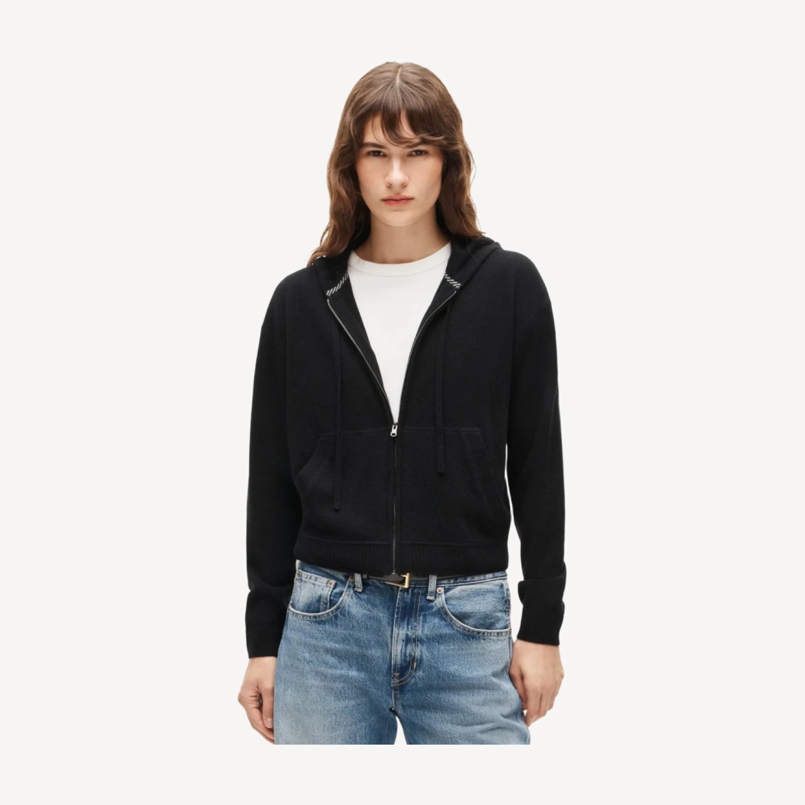 Cashmere full-zip hoodie