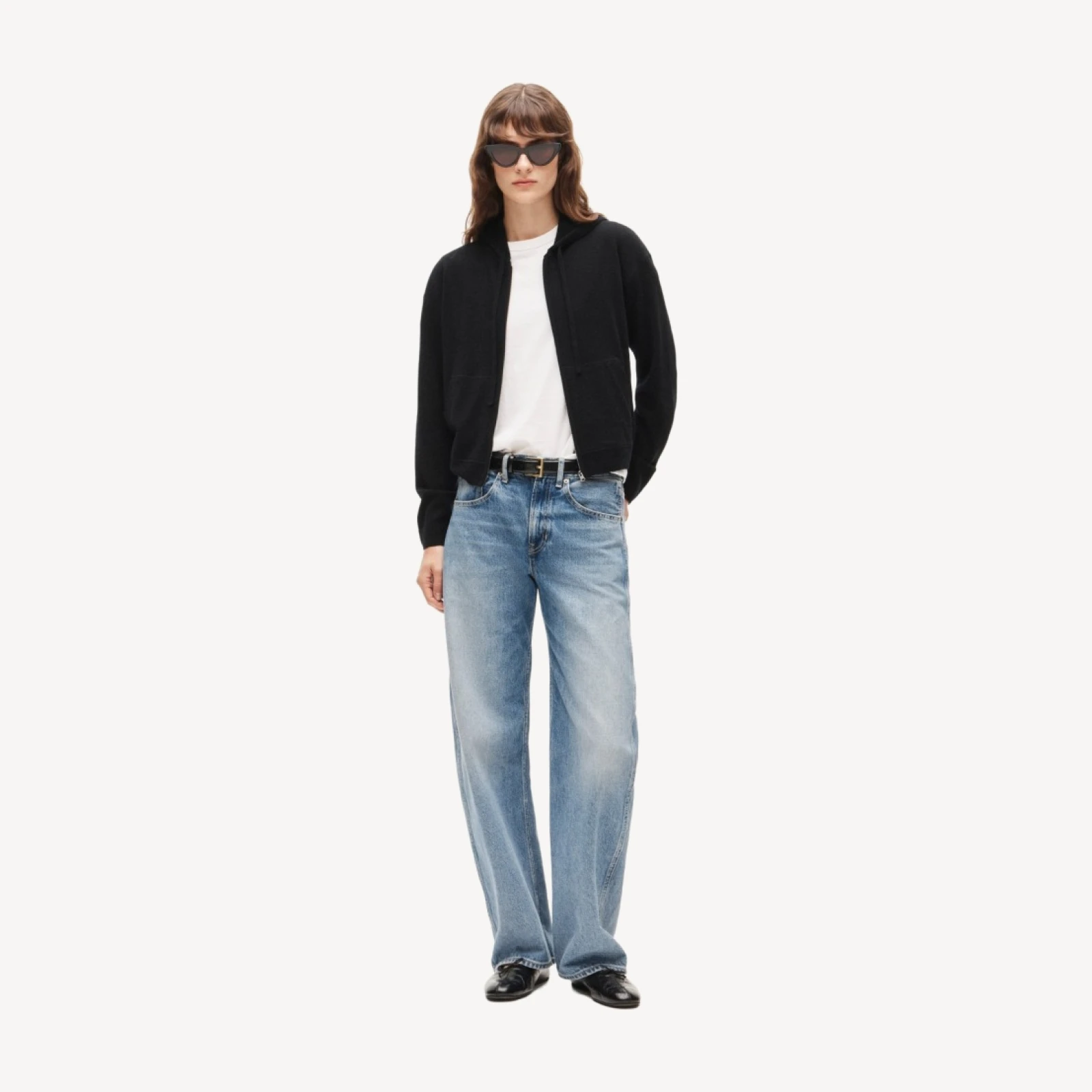 Cashmere full-zip hoodie