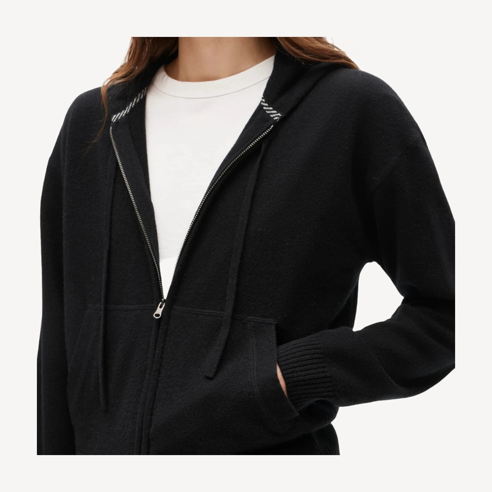 Cashmere full-zip hoodie