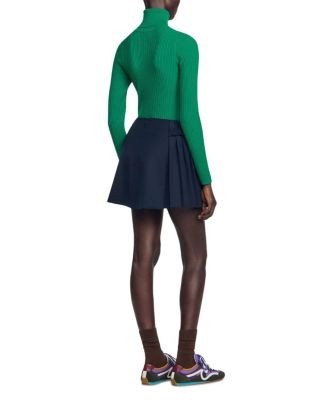 Sandro Alta Buttoned Pleated Skort