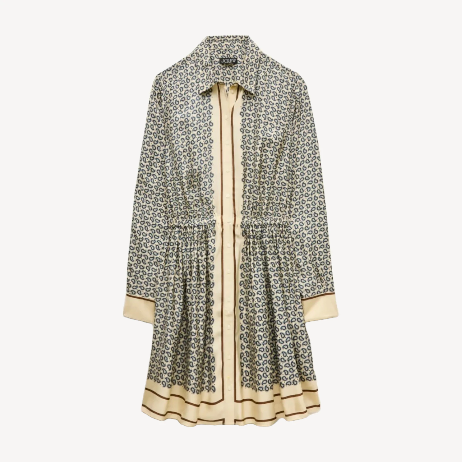 Drapey shirt-dress in scarf-print viscose twill