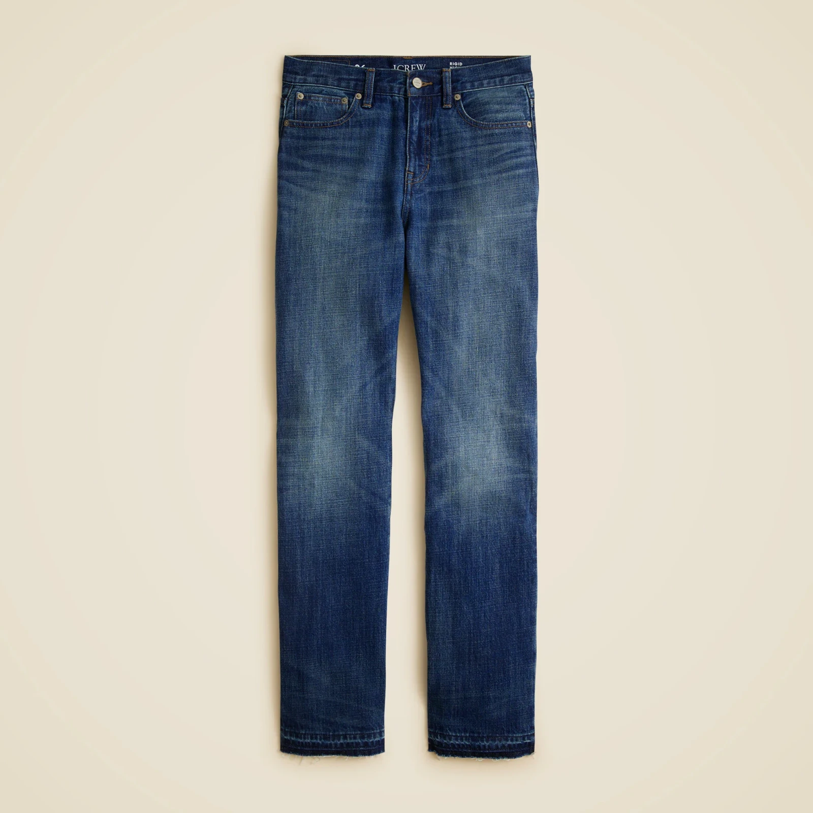 Nipped straight jean