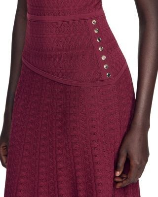 Sandro Samantha Pointelle Knit Maxi Dress