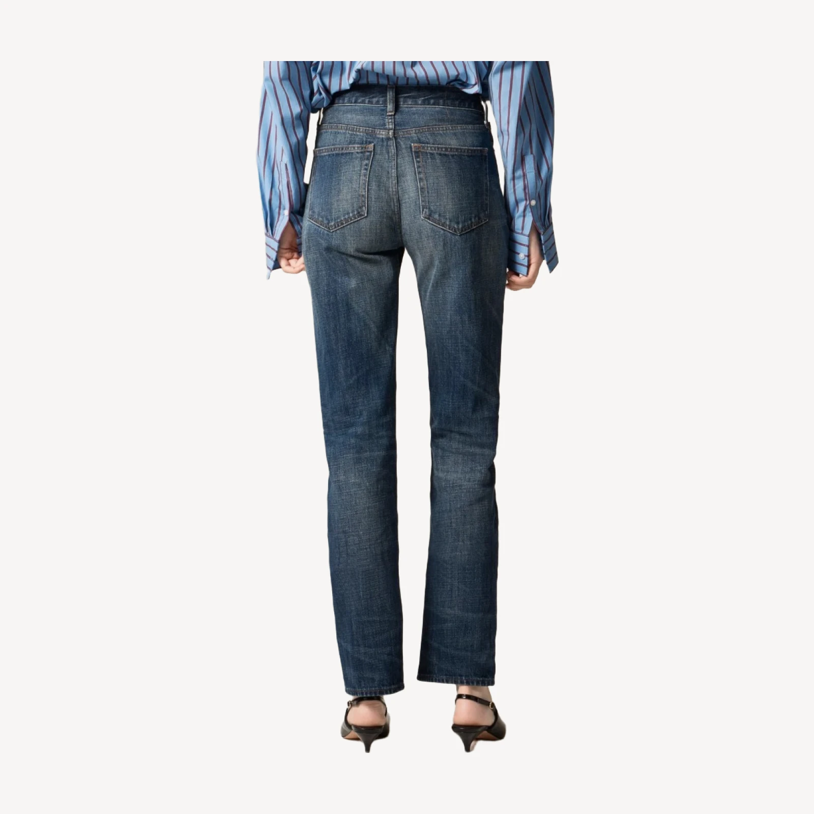 Nipped straight jean