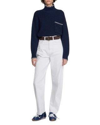 Sandro Alban Whipstitch Turtleneck Sweater