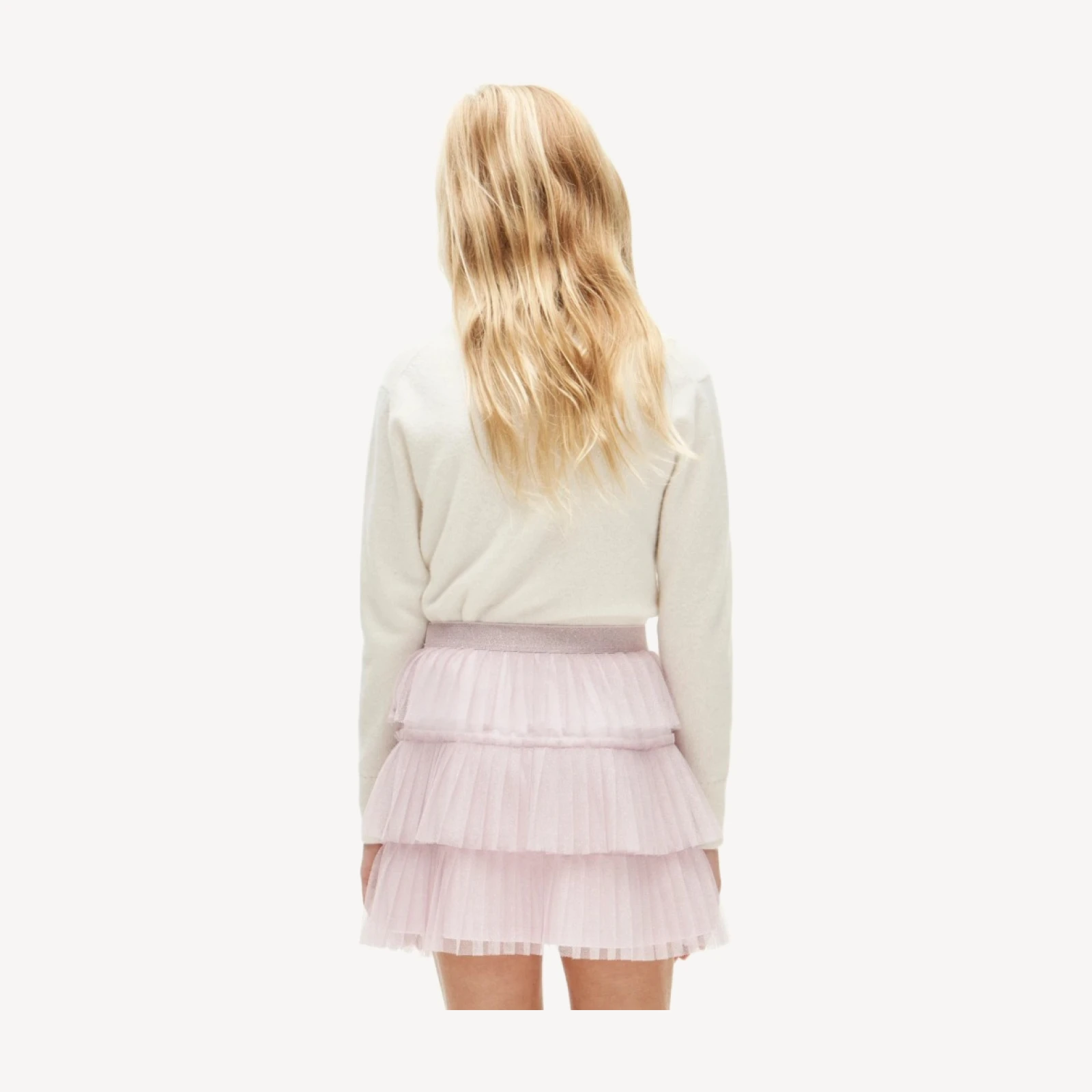 Girls' tiered skirt in Lurex® metallic threads tulle