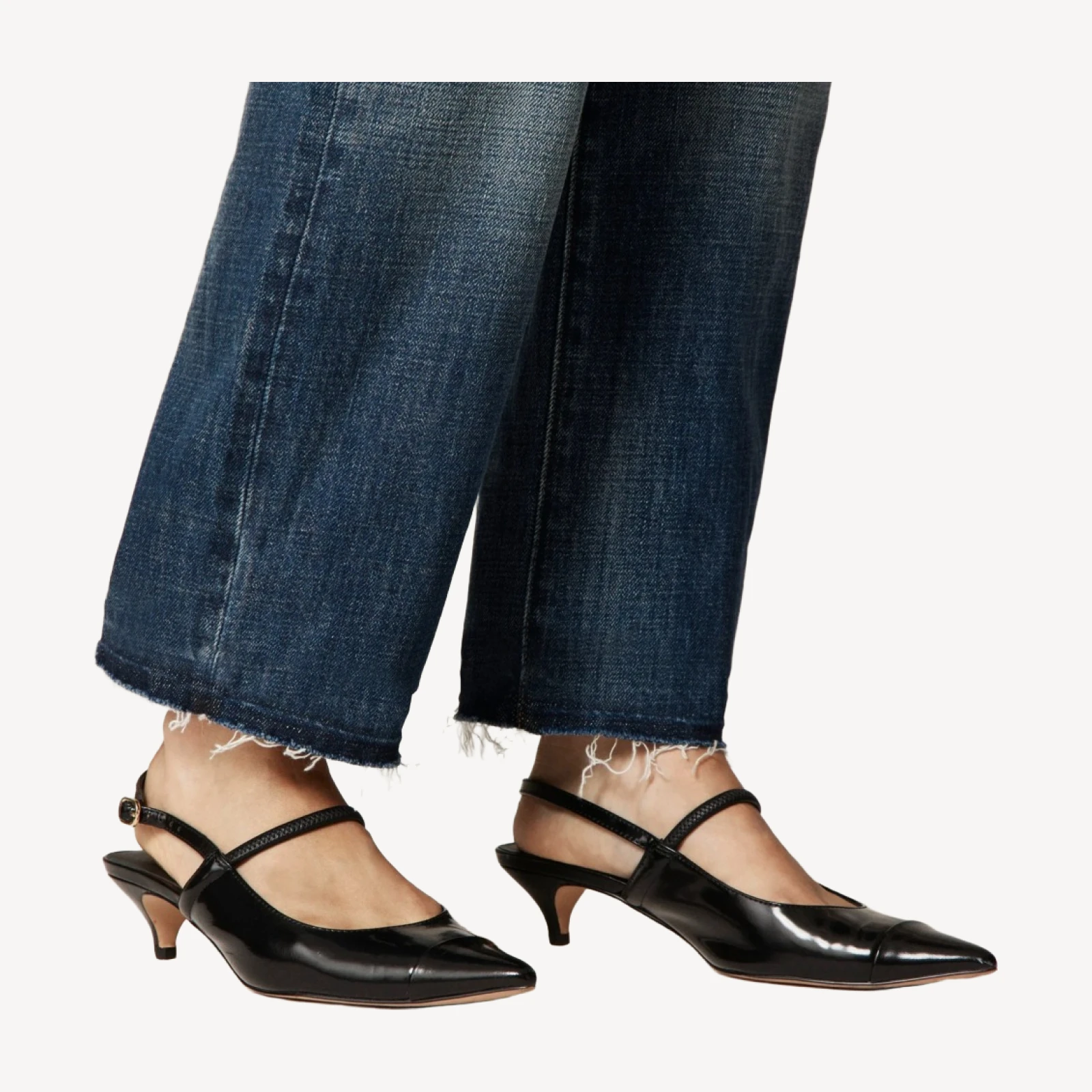 Nipped straight jean