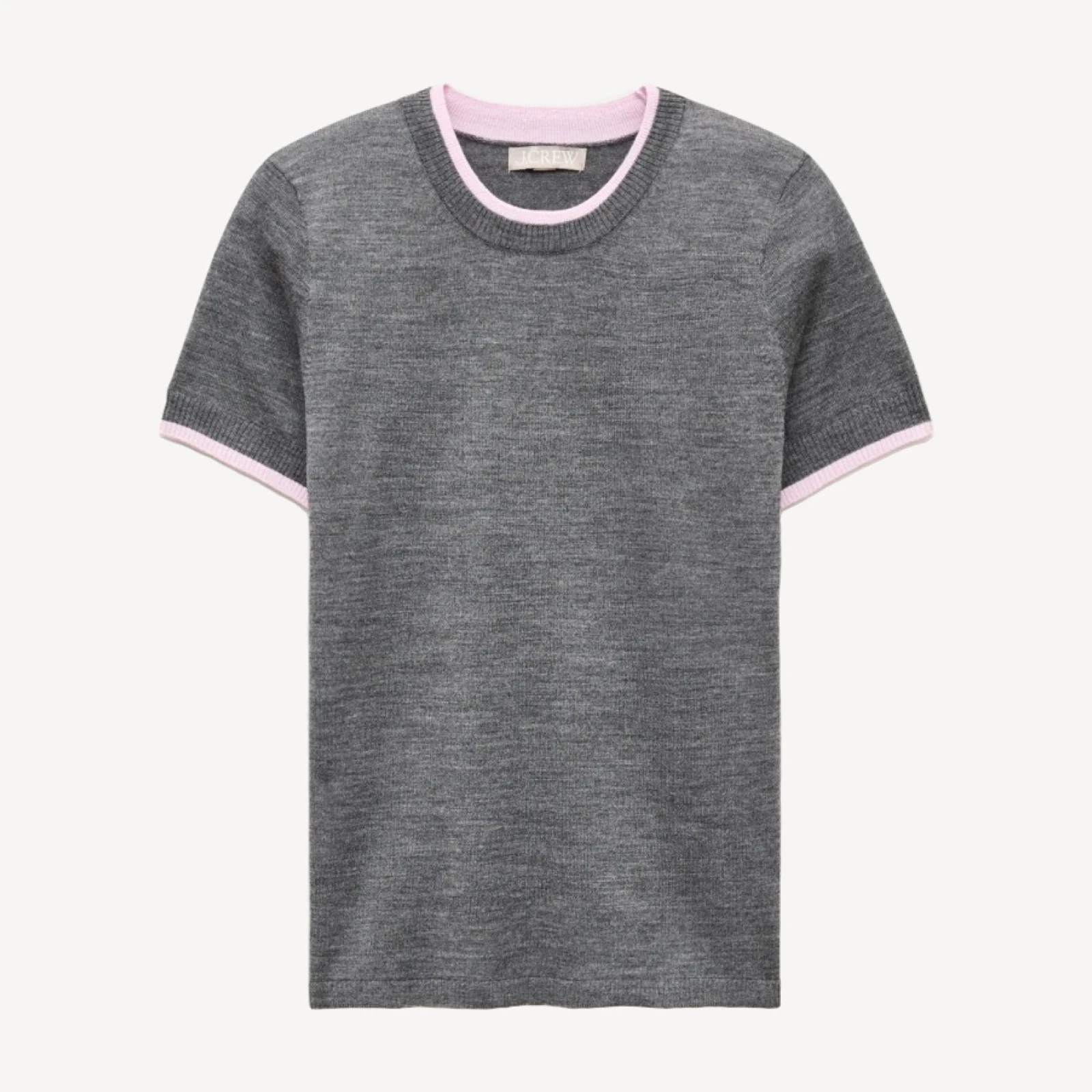 Sweater-tee in contrast-trim merino wool