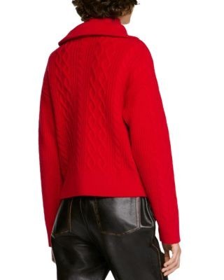 Sandro Arabella Wool Blend Half Zip Sweater