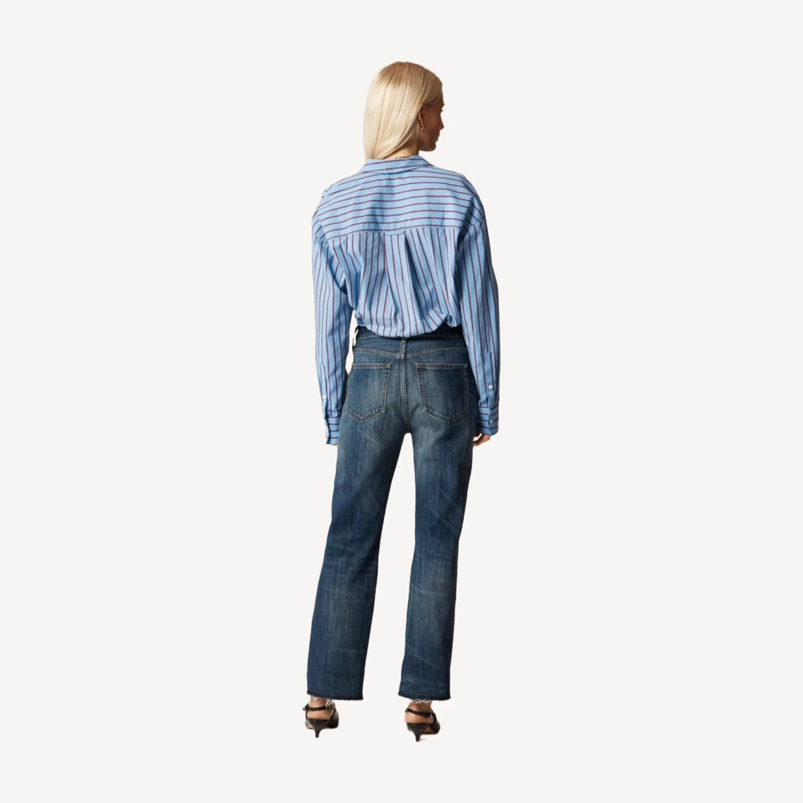 Nipped straight jean