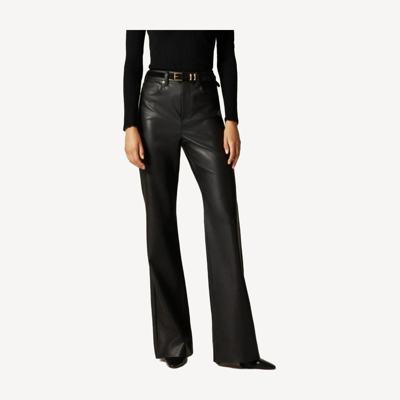 Vintage flare pant in faux leather