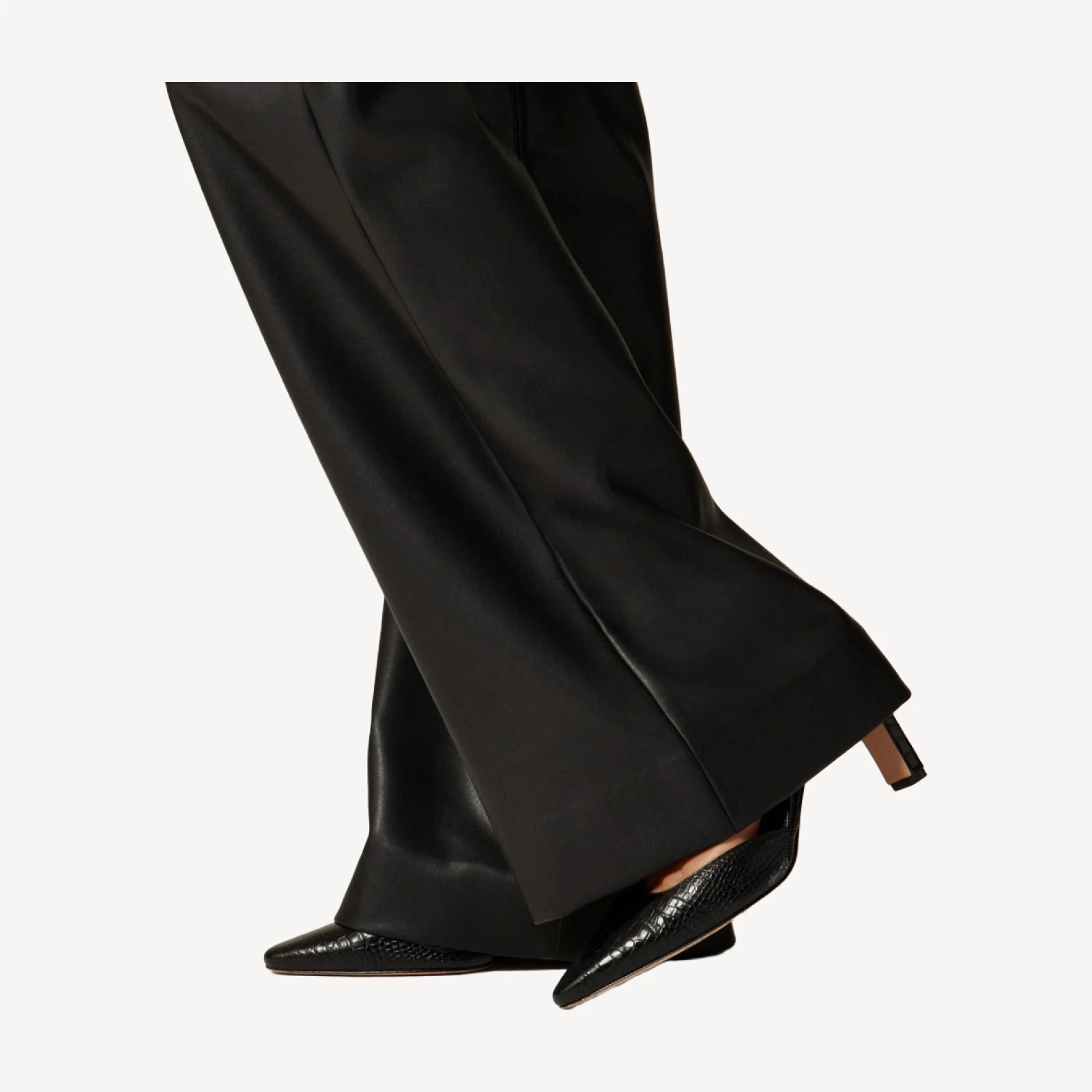 Vintage flare pant in faux leather
